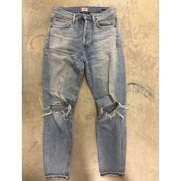 Citizens of Humanity Liya High Rise Crop Distressed Jeans Size 26 - Picture 1 of 3